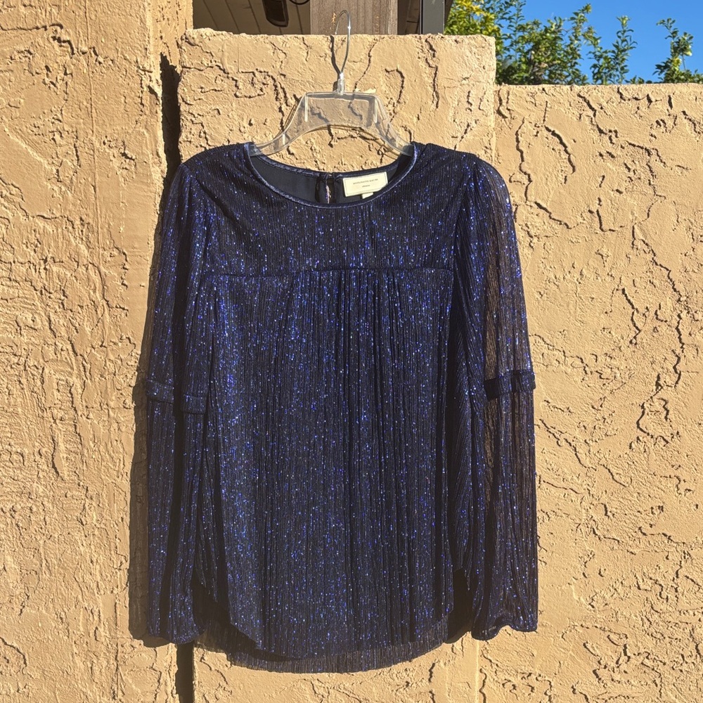 Anthropologie Moulinette Soeurs Sparkling Navy Blouse